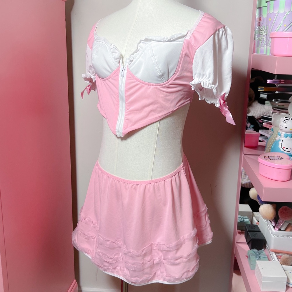 Sold💗Kawaii milkmaid bustier skirt set